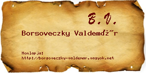 Borsoveczky Valdemár névjegykártya